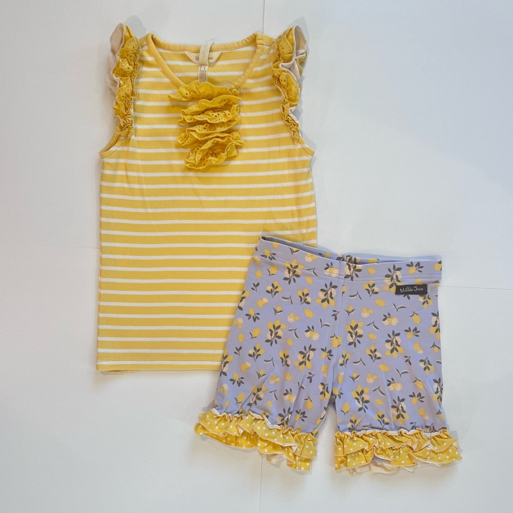 Matilda Jane Ruffle Tank & Shorts Coordinating Set. Size 8.